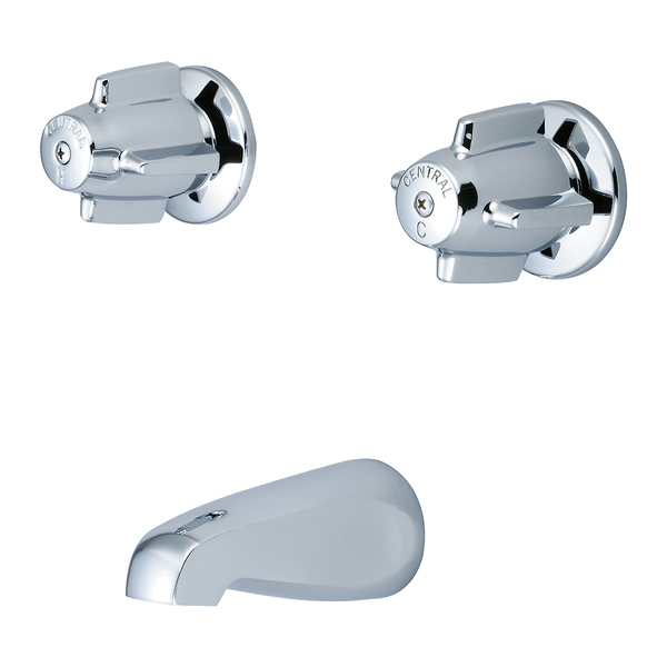 Central Brass Two Handle Tub Set, Polished Chrome, Wall 6086-Z